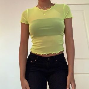 Neon Yellow Sheer shirt